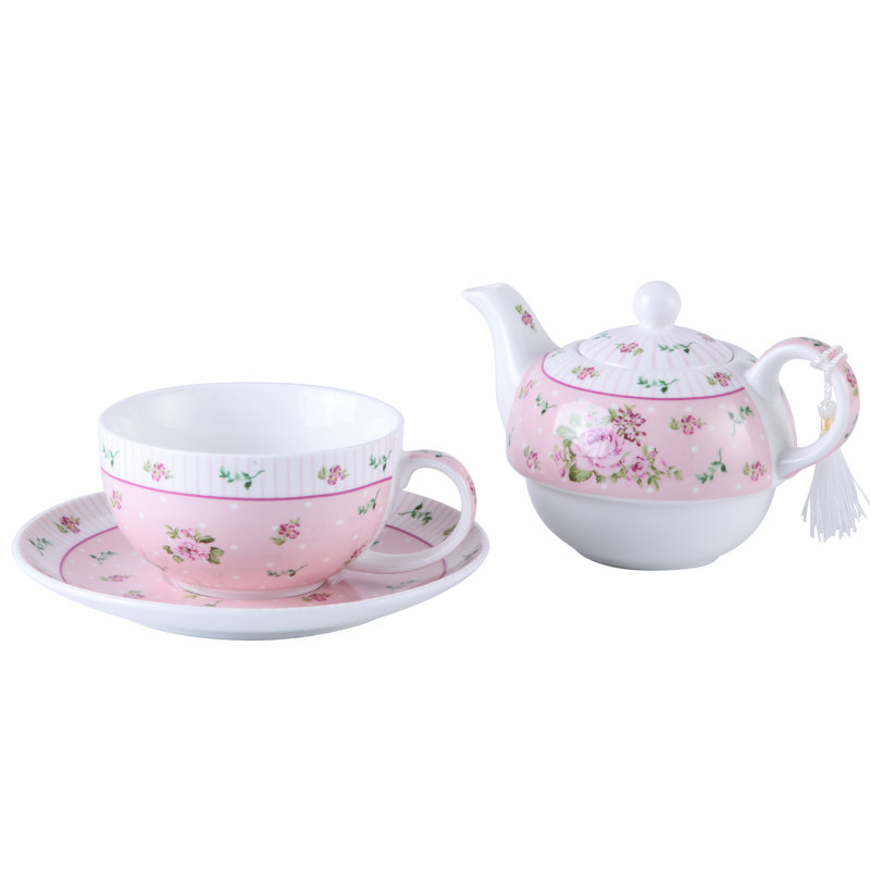 Lily Manor Alemany 0.5ml Stovetop Safe Floral Teapot, Rose Pink