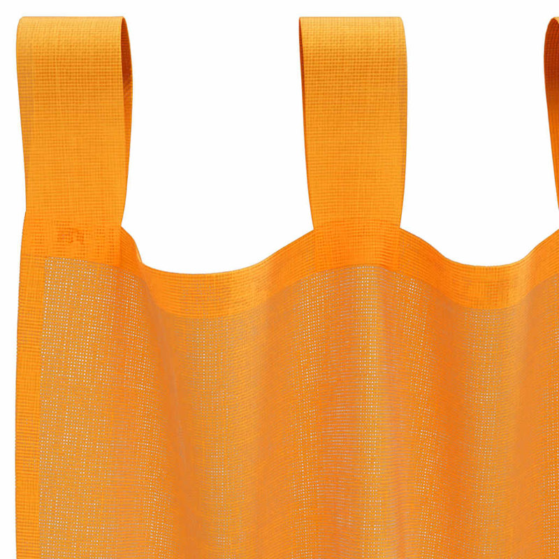 Vidaxl Voile Curtains With Loops 2 Pcs 140 Cm, 140cm Width x 175cm Drop, Orange