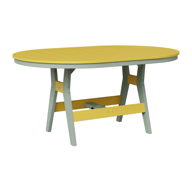 Table de bar berlinoise Berlin, 38.87" H x 64" W x 44" D, Jaune soleil levant, Écume de mer, écume de mer