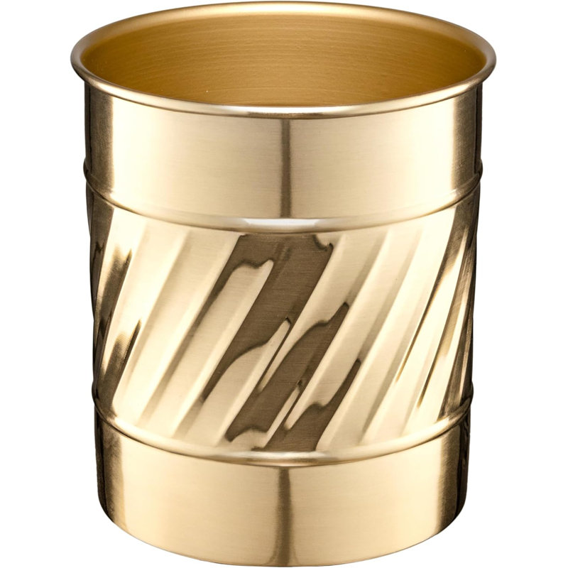 Porte-ustensiles de cuisine en métal gaufré à la main, Gold