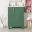 Meuble-lavabo classique 24 po avec lavabo en céramique - Structure en bois de pin massif, porte à fermeture en douceur avec tablette à 2 niveaux, espace de rangement latéral ouvert et sous-lavabo, armoire autoportante pour petites salles de bain-1138914549