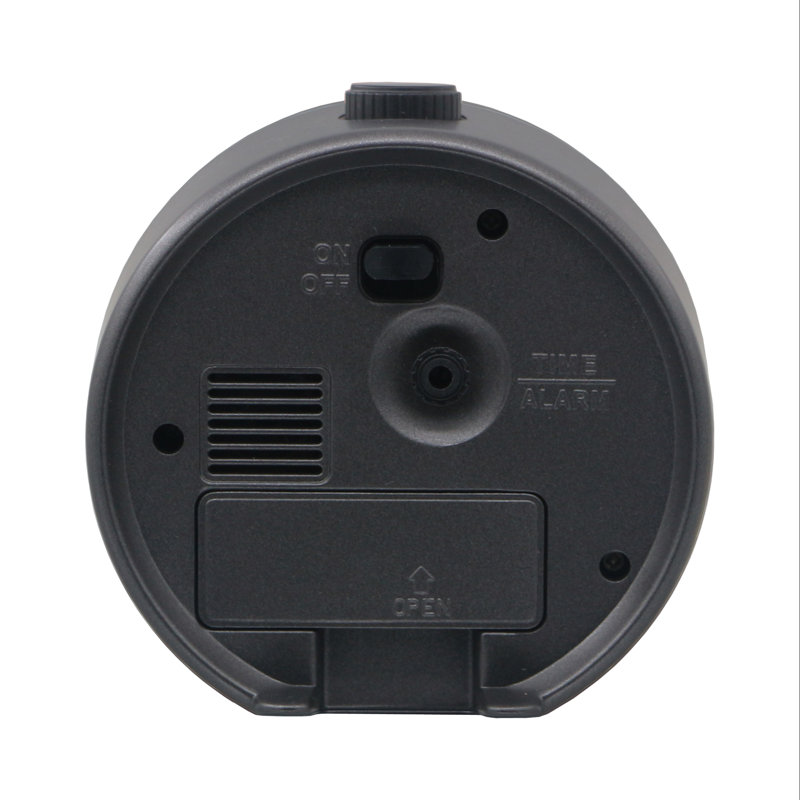 Classic Black Quartz Alarm Clock with LED Light