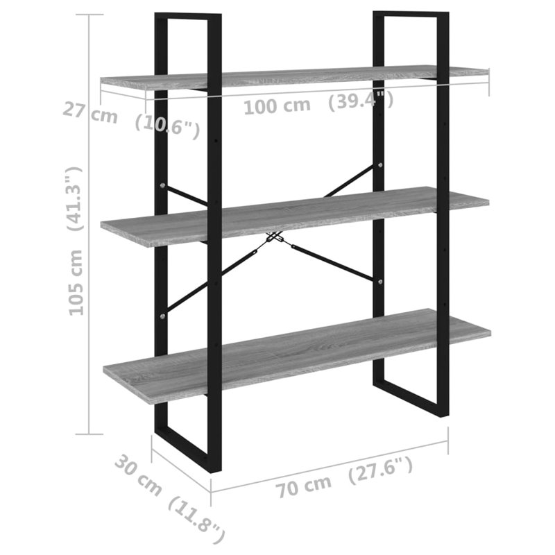 Arizona 100'' W Storage Rack, Grey, 105cm H x 100cm W x 30cm D