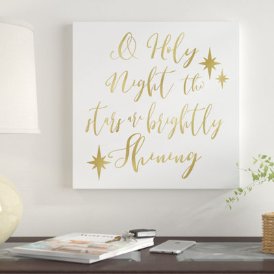 « oh sainte night », reproduction d’art textuel sur toile