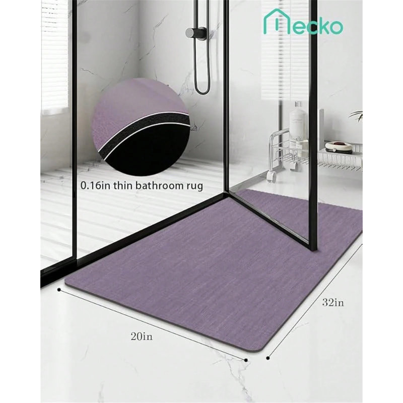 Tapis de salle de bain ultra-absorbant à séchage rapide - Tapis de sol antidérapant à endos de caoutchouc