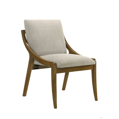 Ensemble de 2 chaises d'appoint en chenille et chêne rétro