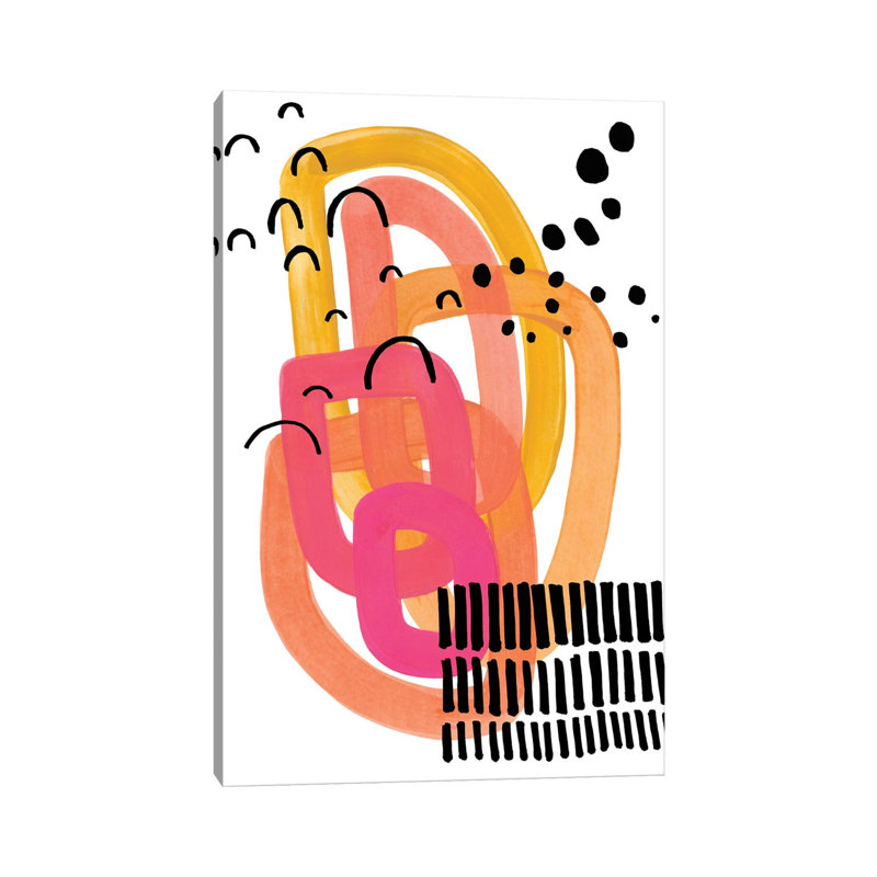 Funky Block 70's par Party - Toile tendue, H 12 po x l 8 po x P 0,75 po