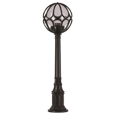 Aarjan Stained Glass Hammered Lamp Post (Full) Post Lantern