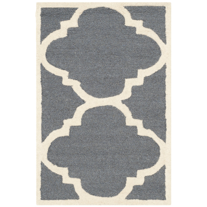 Cannen Cambridge Hand Tufted Wool Geometric Rug, Rectangle 2'6" x 4'