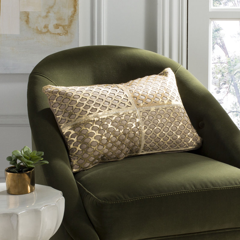 Sequined Cowhide Throw Pillow