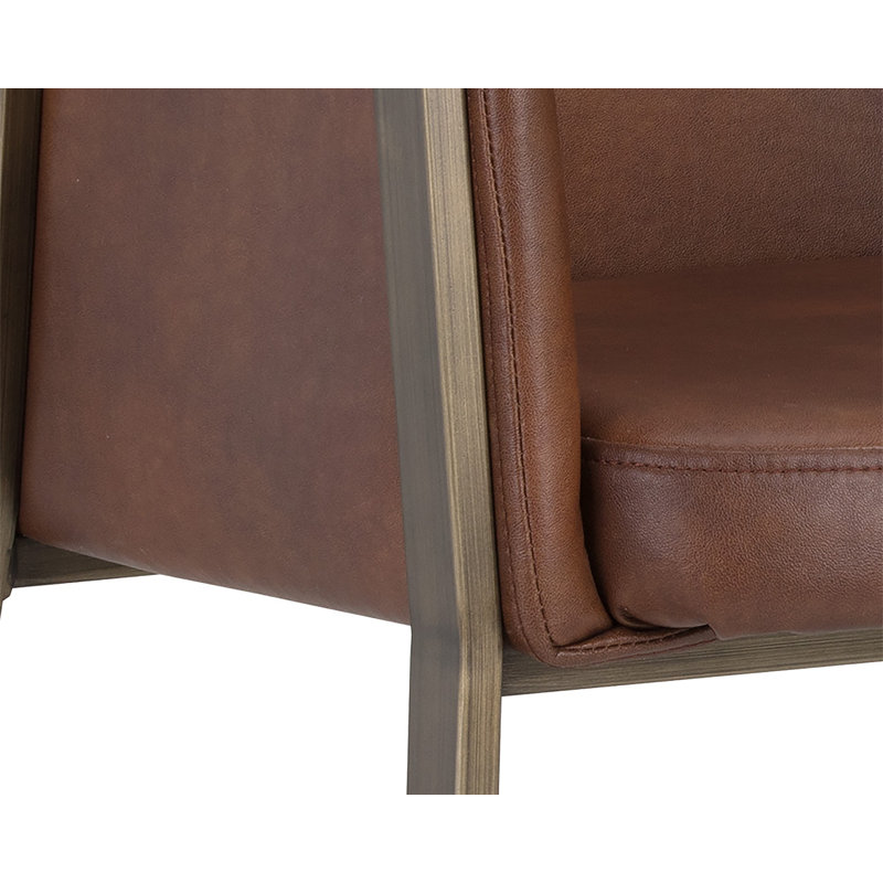 Bernadette Tufted Armchair, Bravo Cognac Faux Leather