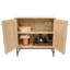 Armoire d'appoint en bois aggloméré 2 portes avec tablette et portes en rotin - Chêne clair-1695687603