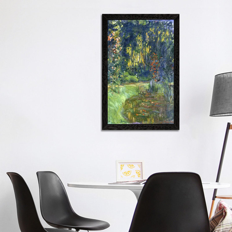 Garden Of Giverny, 1923 by Claude Monet - Painting on Canvas, 101.6 cm H x 66.04 cm W, Black Framed