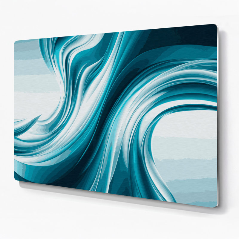 Gradient abstrait 45, art mural en métal bleu, H 8 po x l 10 po