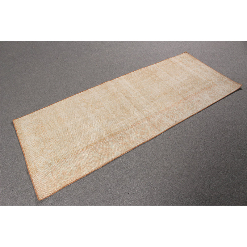 Tapis de couloir beige pour la cuisine: style rétro en laine anatolienne de style rustique