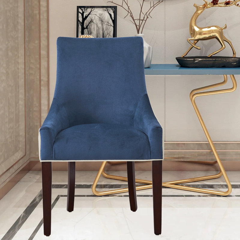 Chaise rembourrée Eric, Bleu marine
