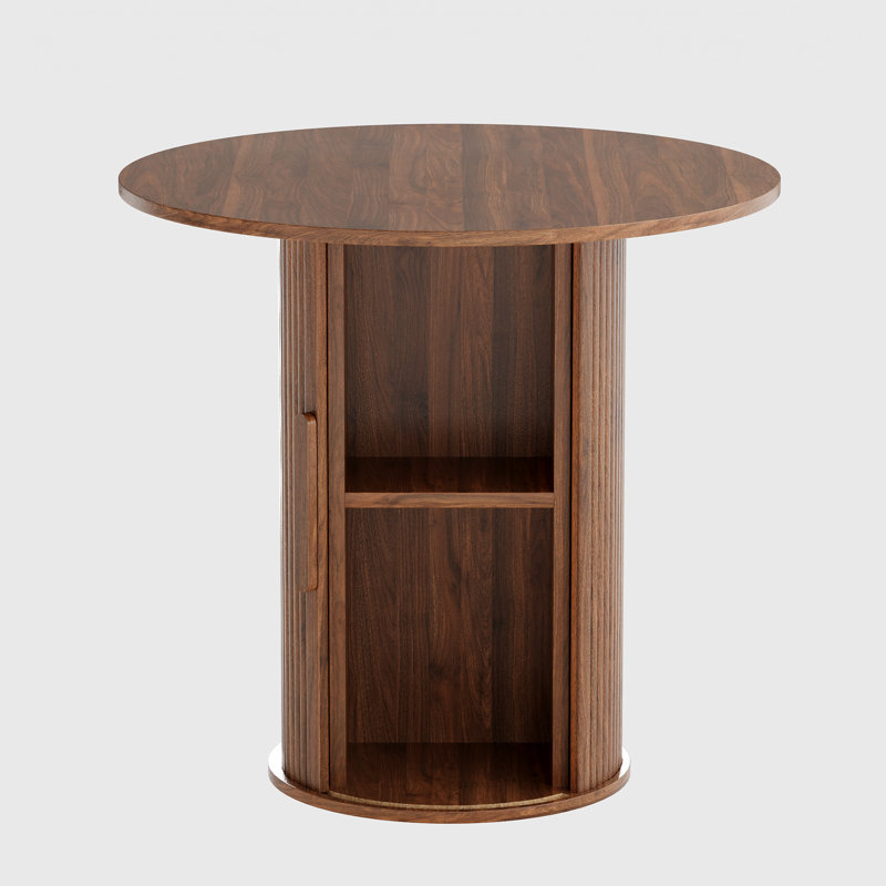 31.5'' Round Pedestal Dining Table, Walnut