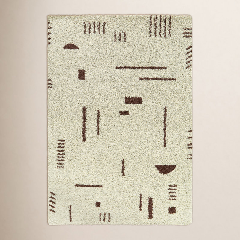 Tapis à poil long à motif abstrait Morin, Rectangle 7 pi 10 po x 10 pi