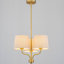 Lustre 3 lumières à abat-jour en tissu doré moderne Mid-Century Rowan