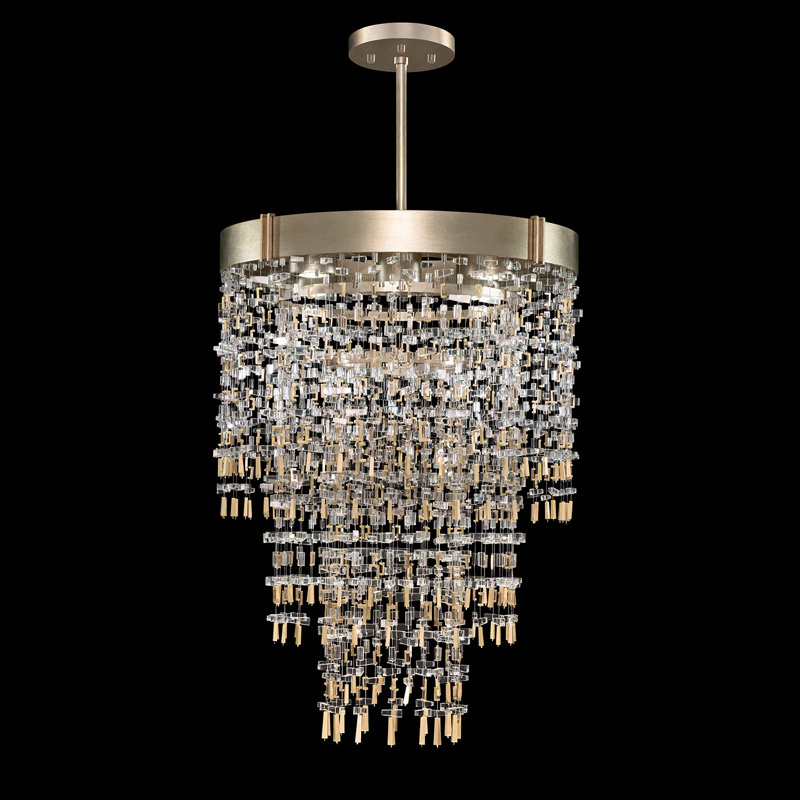 Luminaire suspendu l 28,25 po Capri, Feuille d'or douce standard