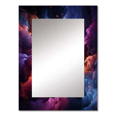 Gold Purple Abstract Fractal Interstellar Dreams - Fractals Mirror, Modern Decorative Wall Mirror, Printed Metal Art