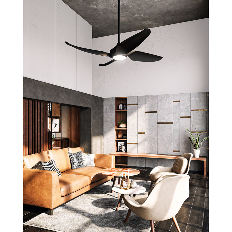 Coronado Smart LED Downrod Ceiling Fan, Matte Black
