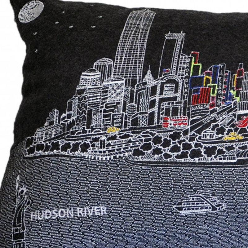 Coussin NYB Skyline, Noir