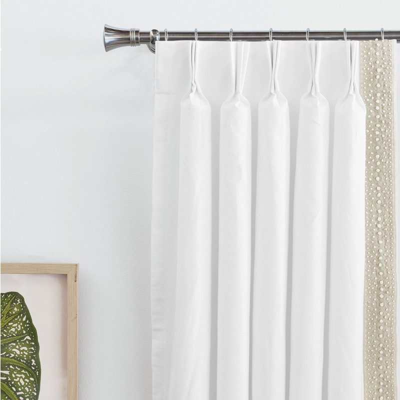 Casa Guava Embroidered Room Darkening Curtain Panel, 40" W x 84" L, Left