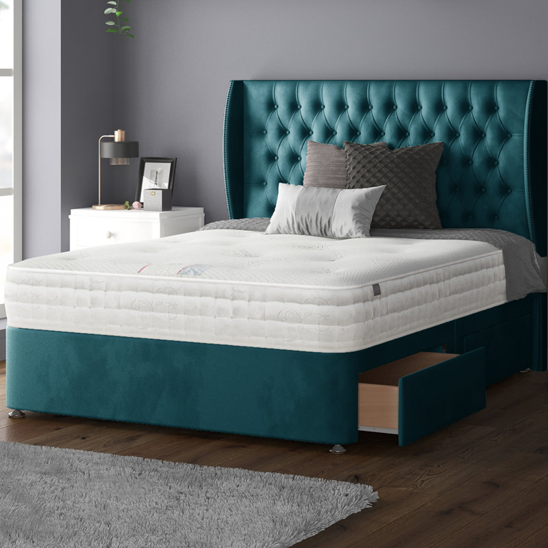 Mandalay Divan Bed Base, 2 Right Drawers, Mallard, Single