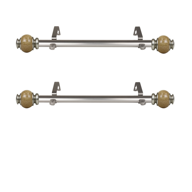 Tringle à rideaux simple en marbre Timmy, Nickel satiné