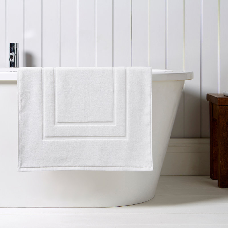 Brixton 100% Cotton Towelling Mat, White