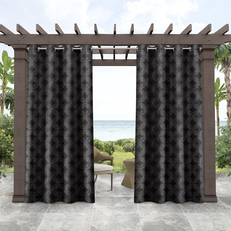 Paire de rideaux à œillets pour l'intérieur et l'extérieur Tommy Bahama, L 54 po x L 96 po, Gris
