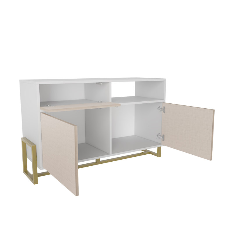 Nenzel 120cm W Sideboard, White/Beige