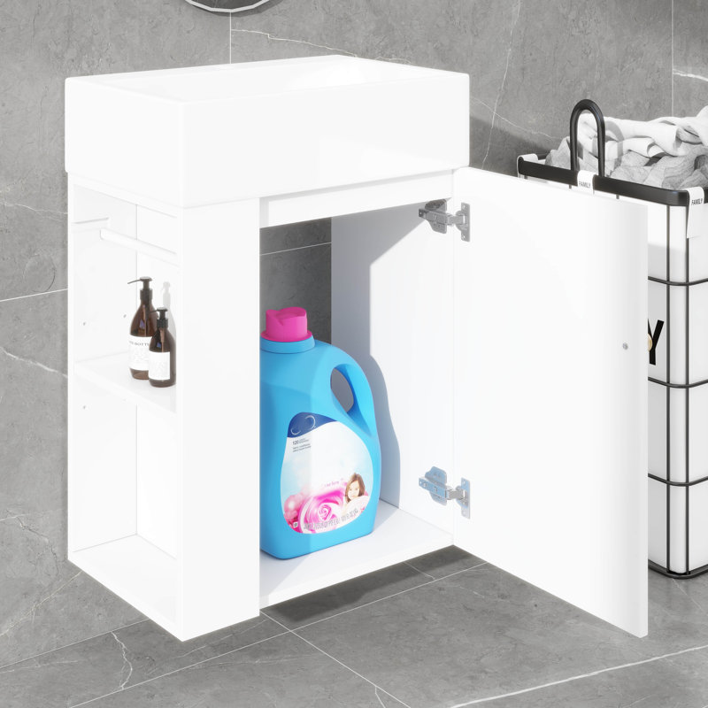 Meuble-lavabo 20 po avec lavabo en céramique, Blanc