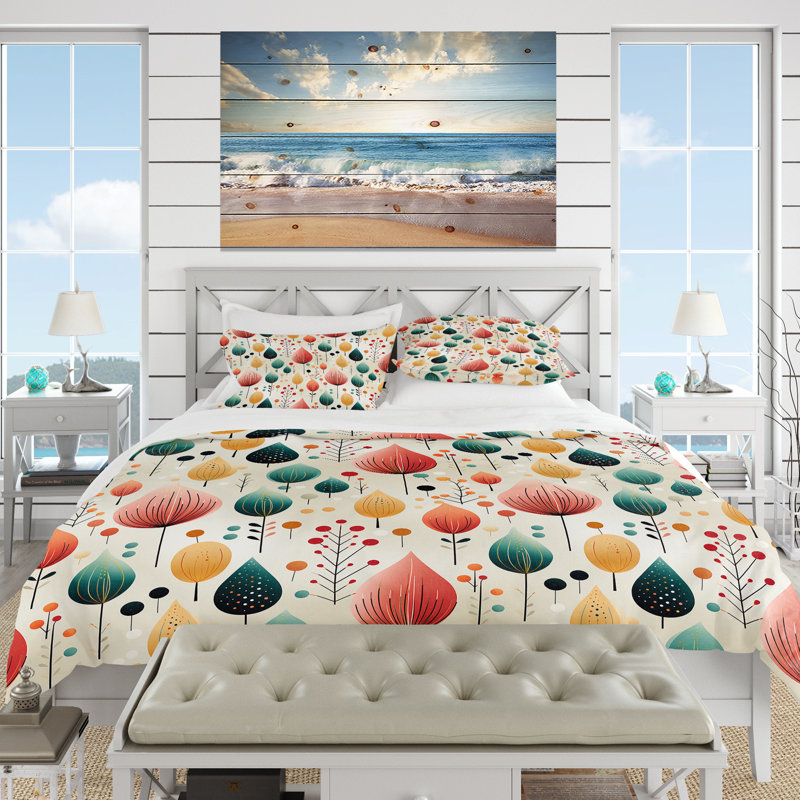 Literie aux couleurs pastel I, Housse de couette pour grand lit et 2 taies décor