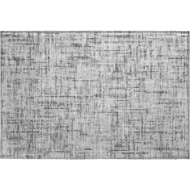Premium Machine Washable Mayfield AMF2130 Striped Rug, 1'8" x 2'6", Gray