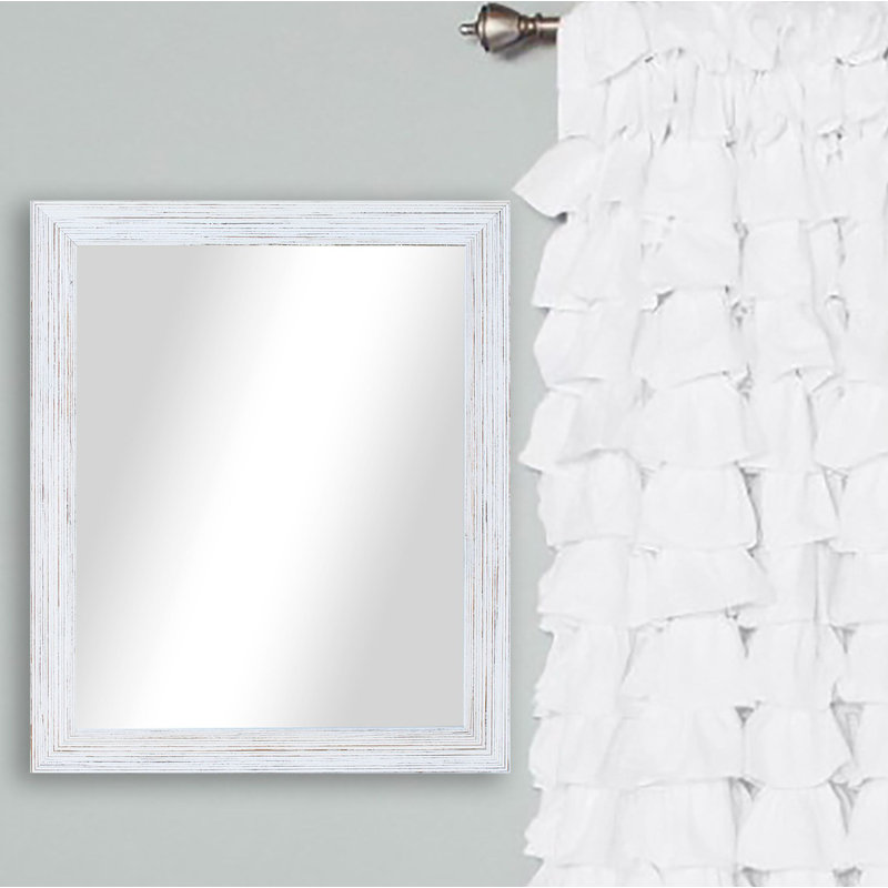 Miroir de coiffeuse Levon, H 31,5 po x l 26,5 po, Blanc rustique
