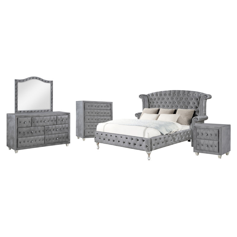 Ensemble de chambre à coucher 5 pièces Perian, Grand