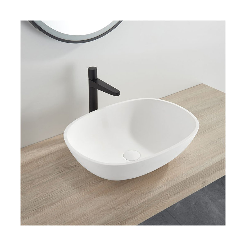 Brayden Studio 55mm L x 40mm W Natural Stone Oval Sink