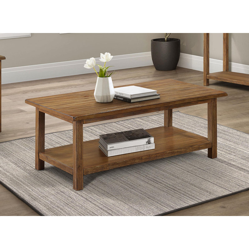 Payne Wood Coffee Table with Shelf Java, Brown