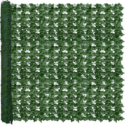 Clôture brise-vue en faux lierre, toile de fond végétale artificielle anti-UV, haie de fausses feuilles de vigne (60 po L x 120 po l)