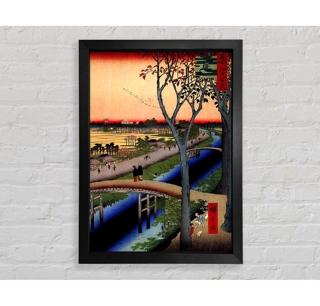 Hiroshige Koume Embankment von Hiroshige - Einzelne Bilderrahmen Kunstdrucke