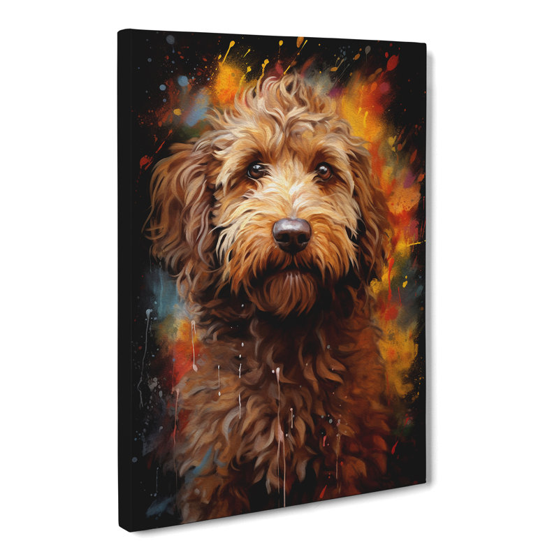 Labradoodle Conceptual Art - Wrapped Canvas, 50cm H x 35cm W x 3cm D
