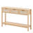 Rattan Console Table with 3 Storage Drawers Rattan 51.38x11.81x32.09inch Sliding Door Natural, Rattan Entryway Table with Storage