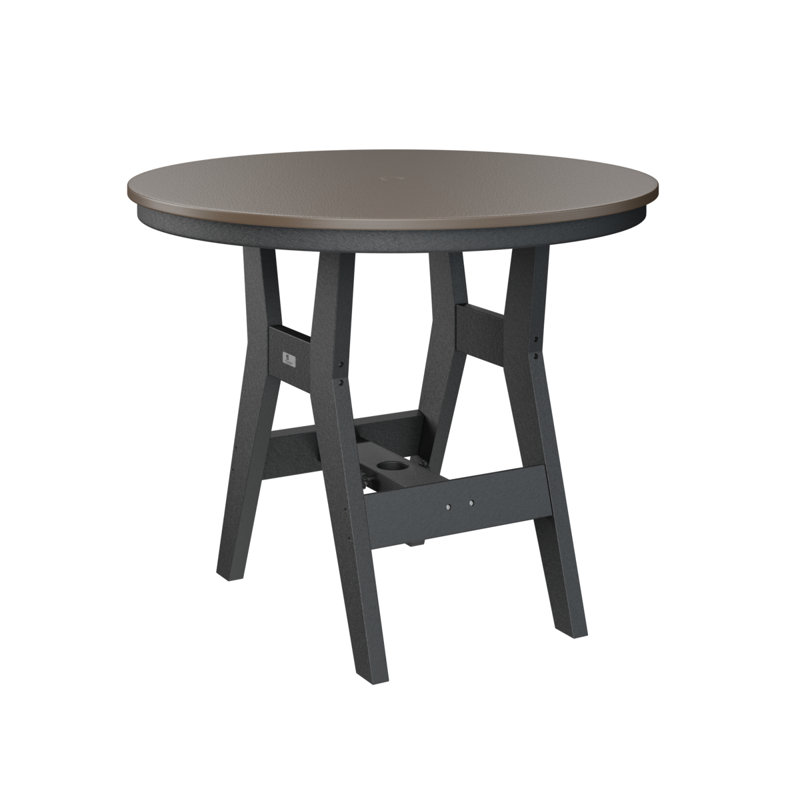 Table de salle à manger Harbor, Noir, H 30,37 po x l 38 po x P 38 po, Bronze martelé