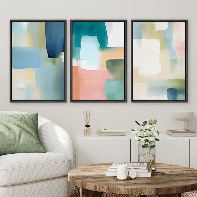 «Abstract Paint Effect Vibrant», impression numérique sur toile encadrée, Noir, noir, noir, noir, H 24 po x l 16 po