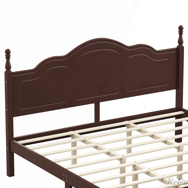 Lit plateforme rétro Wave, Walnut