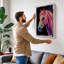 Neon Horse Modern - Wrapped Canvas-1973032162-1973032174