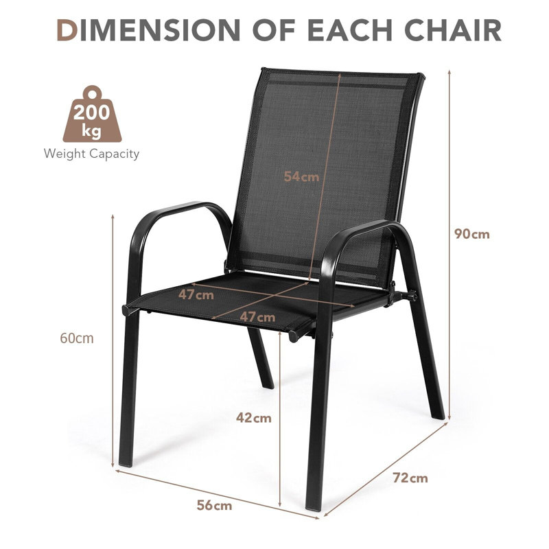Edwardsport Patio Dining Armchair, Black