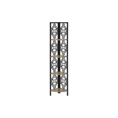 Black Metal 4 Tier Bookcase - Storage Solution 61.57"H With Evenly Spaced Shelves Practical For Home Use
